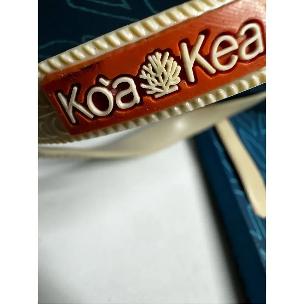 Koa kea  Men Flip Flop Sandals White Synthetic Slip On Size 11.5 Medium